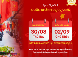 LỊCH NGHỈ LỄ QUỐC KHÁNH 2/9/2025