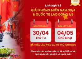 Carita Academy thông báo Học viên Nghỉ lễ 30.4-1.5.2025