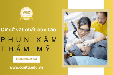 Hé lộ cơ sở vật chất đào tạo phun xăm thẩm mỹ chuẩn salon tại Carita Academy