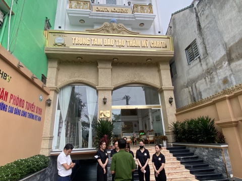 Bồi huấn công tác phòng cháy chữa cháy tại trung tâm đào tạo thẩm mỹ Carita