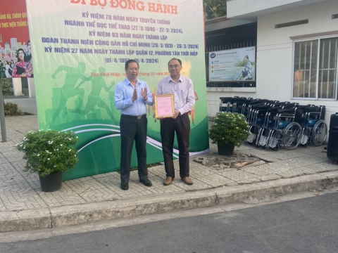 Trao tặng xe lăng ngày 23/03/2024 