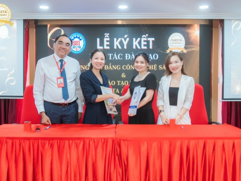 Lễ Ký Kết: Sát Cánh Cùng Phát Triển Nghề Thẩm Mỹ - Cao Đẳng Công Nghệ Sài Gòn & Caria Academy 