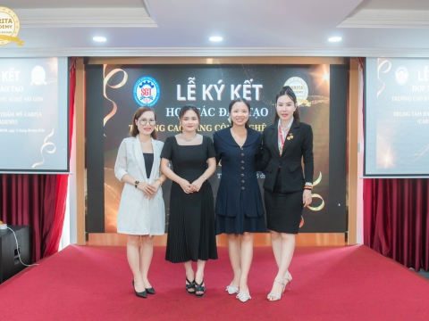 Lễ Ký Kết: Sát Cánh Cùng Phát Triển Nghề Thẩm Mỹ - Cao Đẳng Công Nghệ Sài Gòn & Caria Academy 