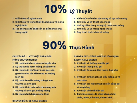CÁC CHƯƠNG TRÌNH ĐÀO TẠO KHÓA NAILS TAY,CHÂN NƯỚC -  NAILS CHUYÊN NGHIỆP - NAILS QUỐC TẾ