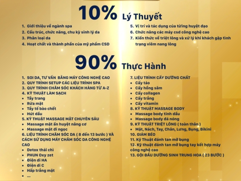 CÁC CHƯƠNG TRÌNH ĐÀO TẠO KHÓA SPA CƠ BẢN - CHUYÊN NGHIỆP - MASTER